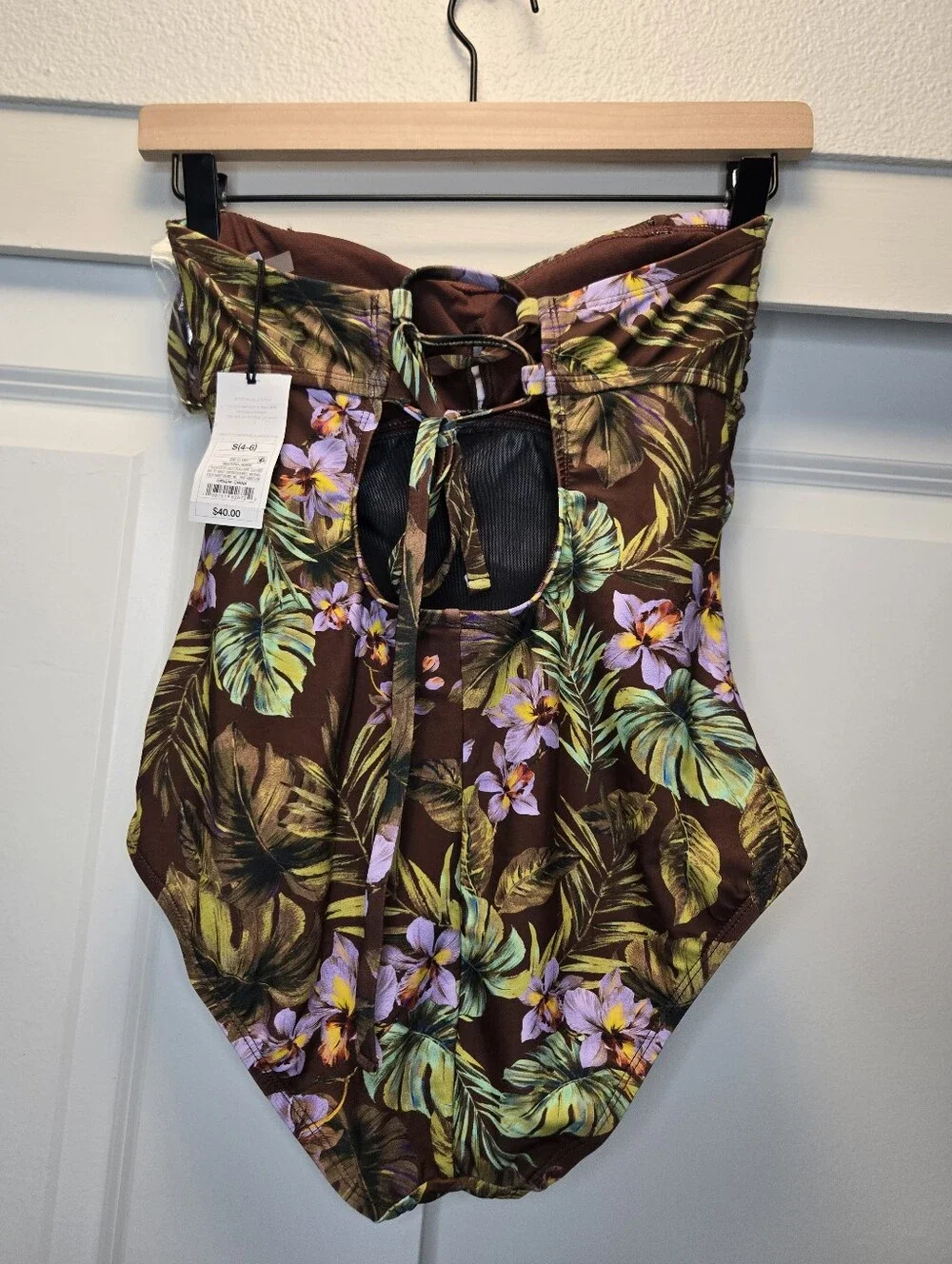 NWT Shade & Shore Tropical Palm And Floral One Piece Size S